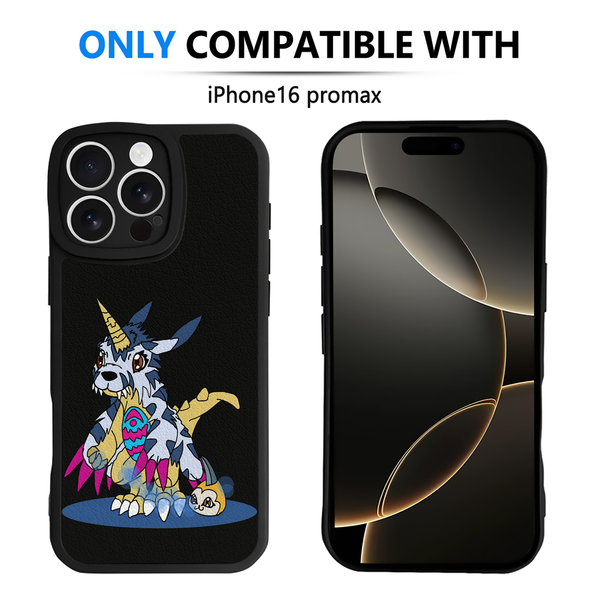 （画像用） Digimon デジタルモンスター/デジモン 【iPhone 16シリーズ対応】シリコンスマホケース（レザー調） 材質：シリコン